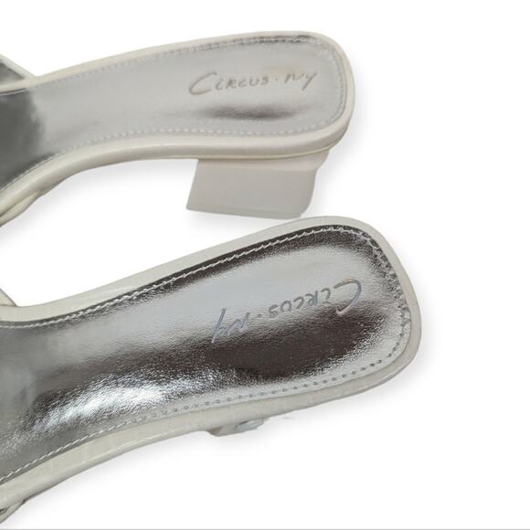 Circus NY by Sam Edelman White Croc Nova Block Heel Mules Size 6.5 - Picture 9 of 11